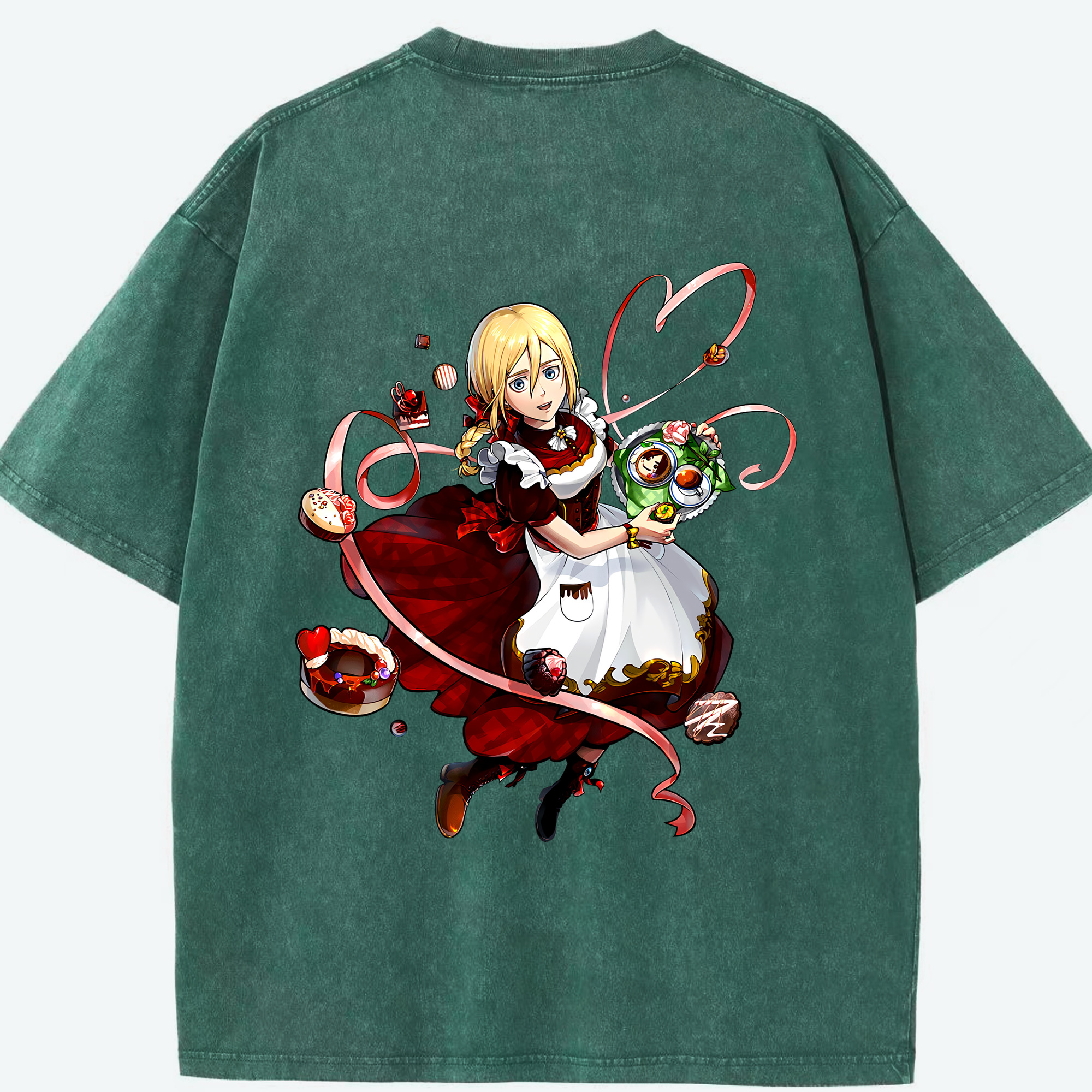 （画像用） 進撃の巨人 クリスタ·レンズ Attack on Titan Christa Lenz 綿100% ヴィンテージ風 半袖Tシャツ（背面プリント）